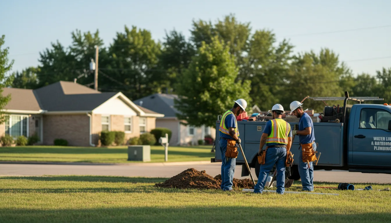 Residential water line and bathroom plumbing service in Columbus, OH